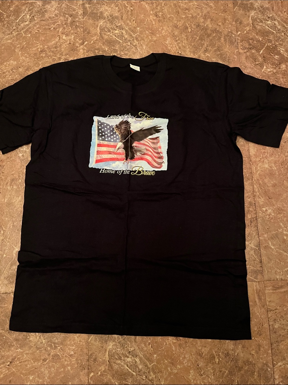 Black Patriotic Eagle Graphic T‑Shirt - Land of the Free